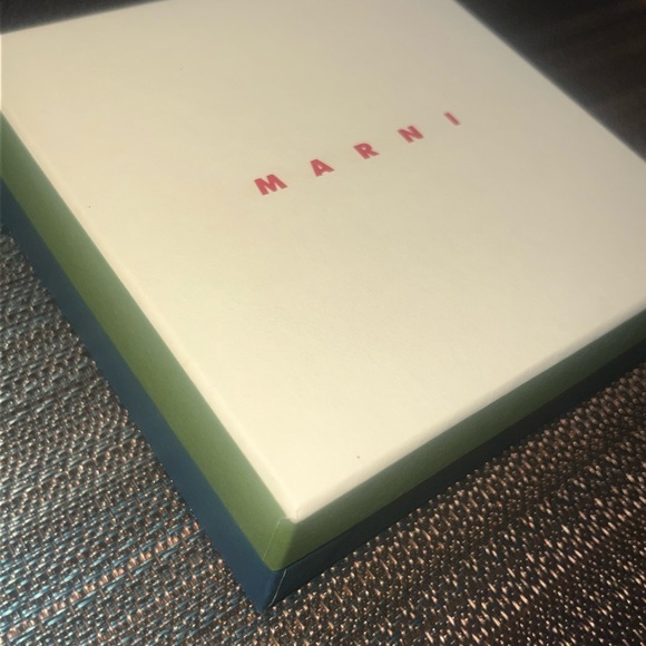 MARNI Gold Logo Hoop Earrings w/Green Stones - Box, Dust Bag, & Tag- Retail $935 - Picture 5 of 6